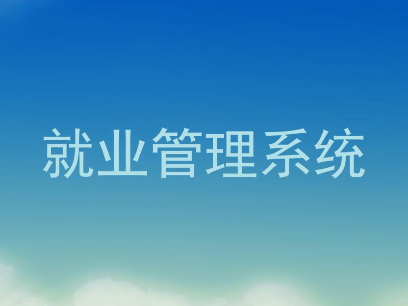 就业管理系统