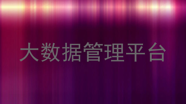 大数据管理平台