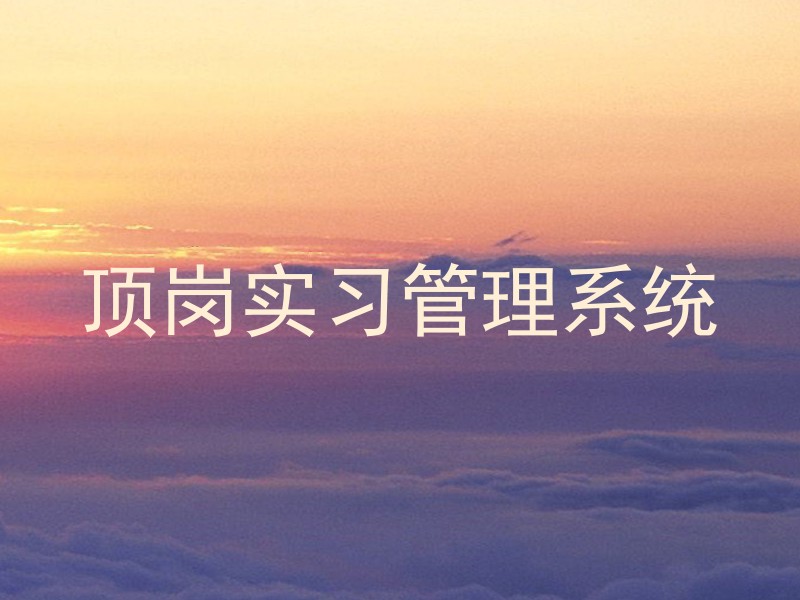 顶岗实习管理系统