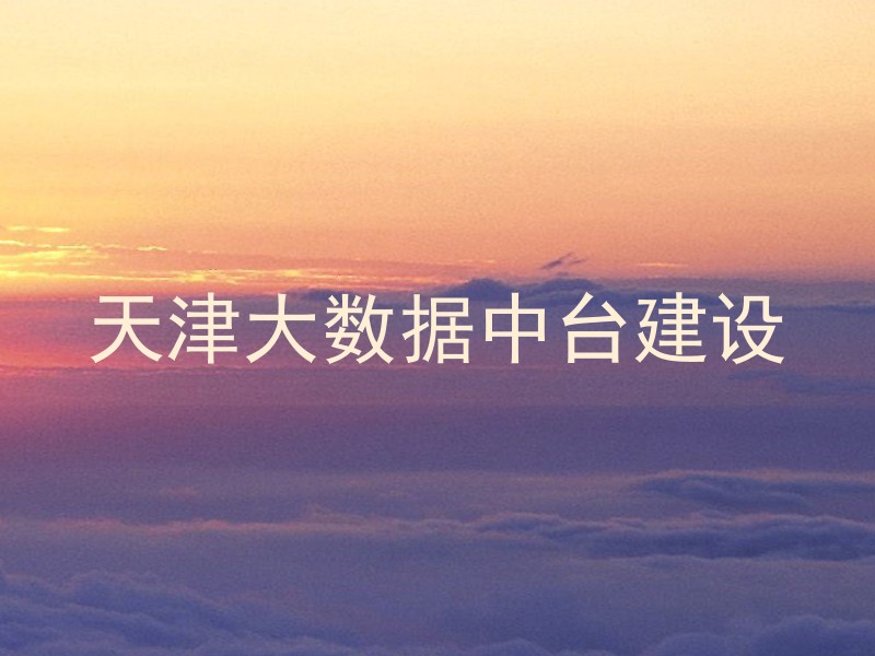 天津大数据中台建设
