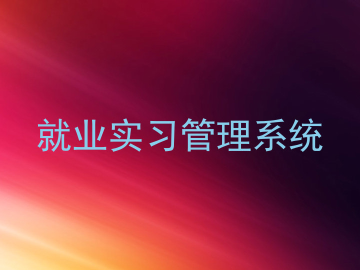 就业实习管理系统
