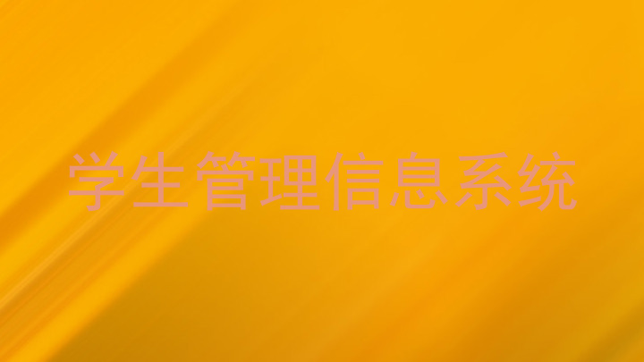 学生管理信息系统
