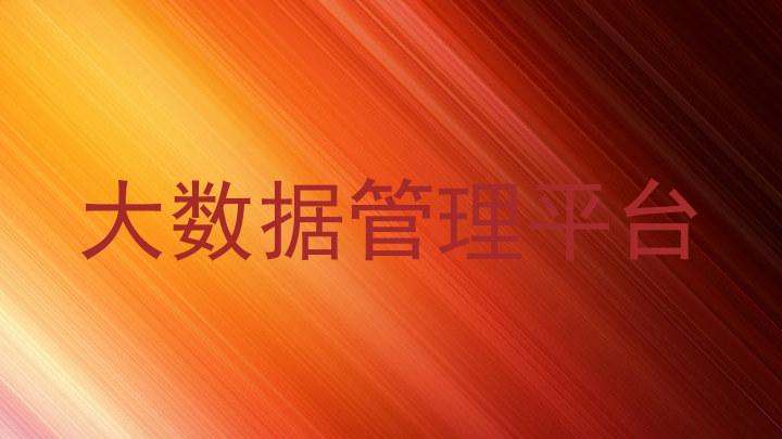 大数据管理平台