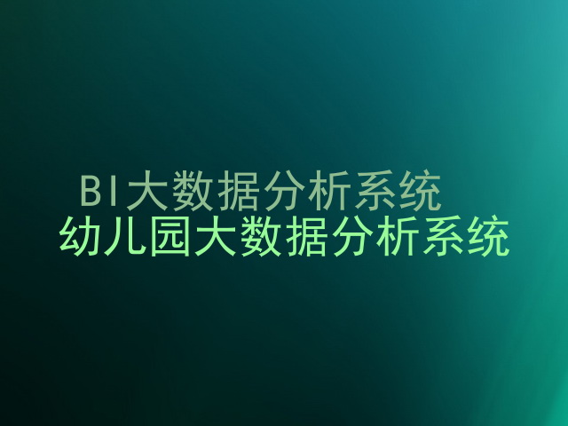 BI大数据分析系统