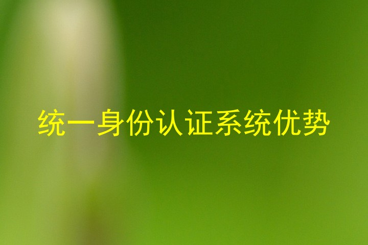 统一身份认证系统优势