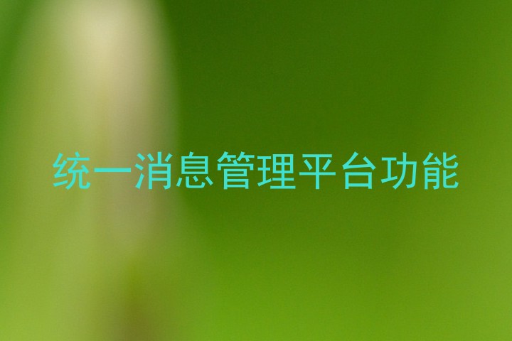 统一消息管理平台功能