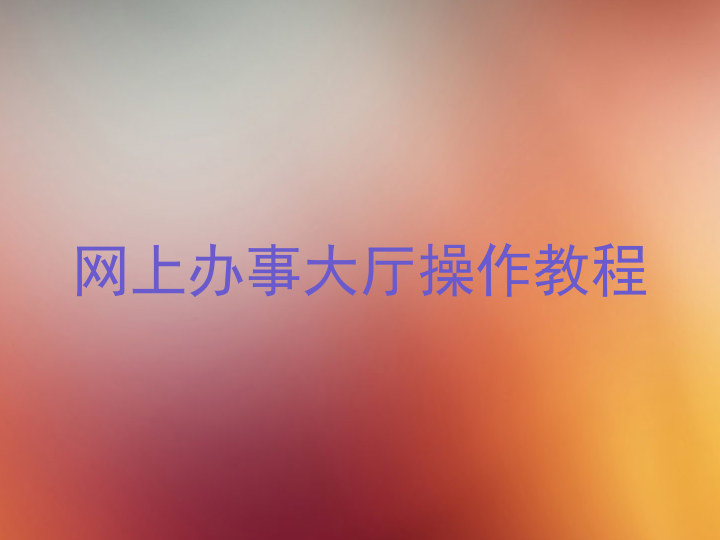 网上办事大厅操作教程