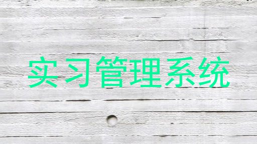 实习管理系统