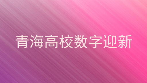 青海高校数字迎新