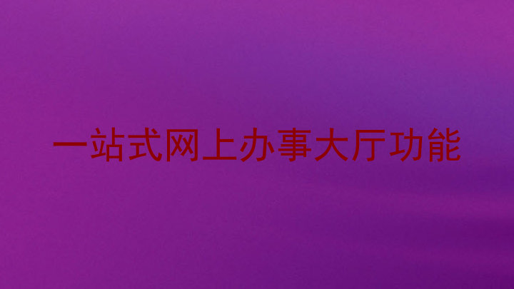 一站式网上办事大厅功能