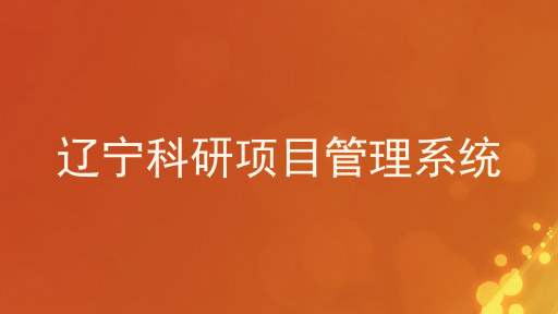 辽宁科研项目管理系统