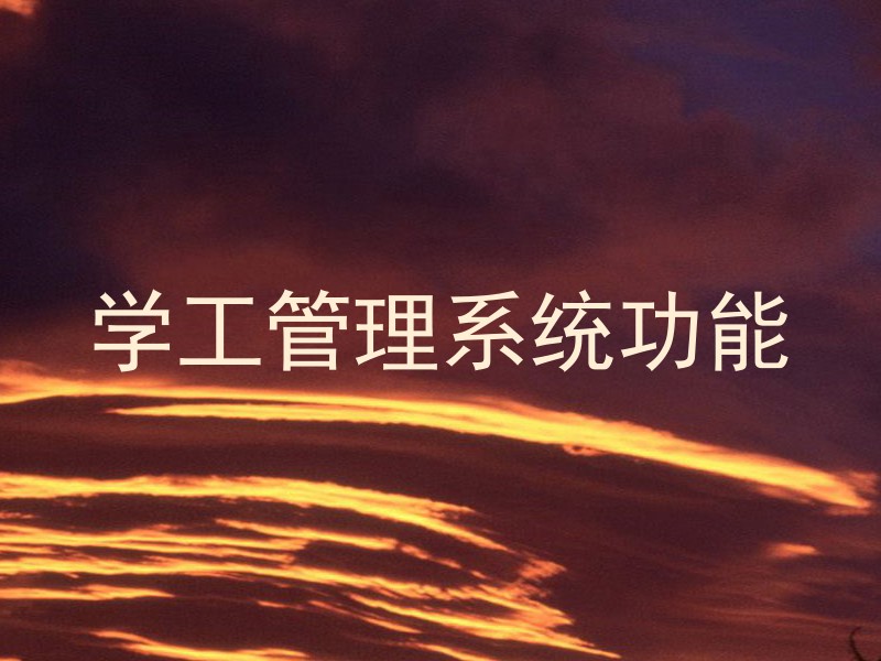 学工管理系统功能