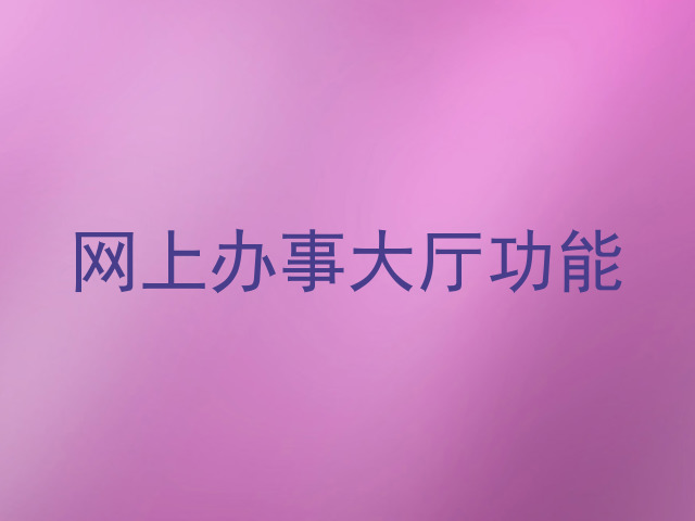 网上办事大厅功能