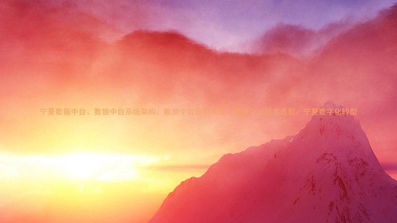 宁夏数据中台、数据中台系统架构、数据中台应用场景、数据中台技术选型、宁夏数字化转型