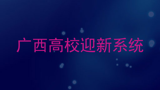 广西高校迎新系统