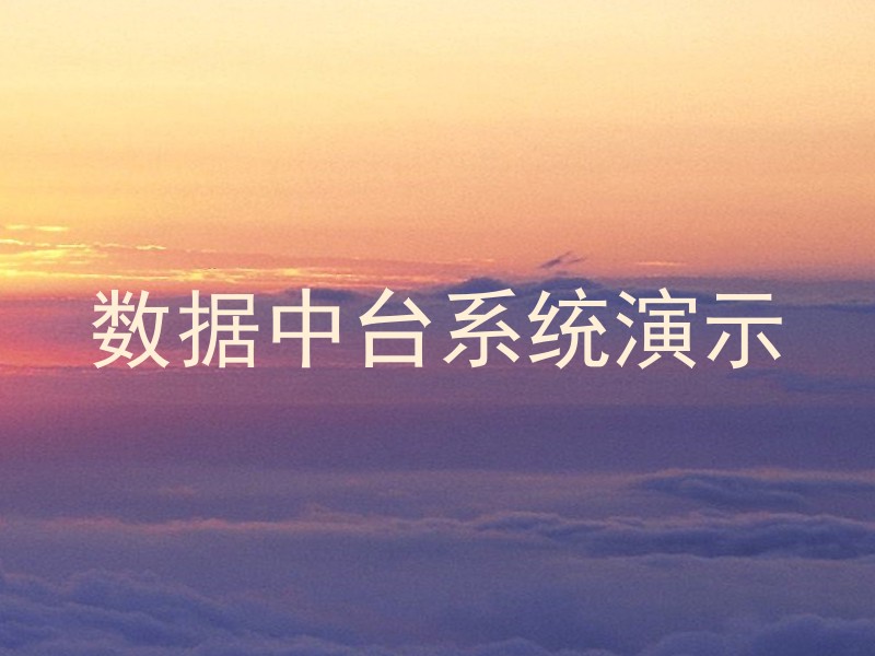 数据中台系统演示