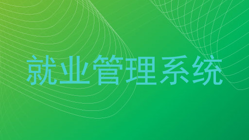 就业管理系统
