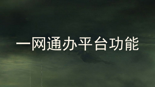 一网通办平台功能