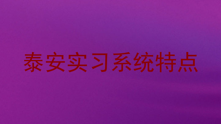 泰安实习系统特点
