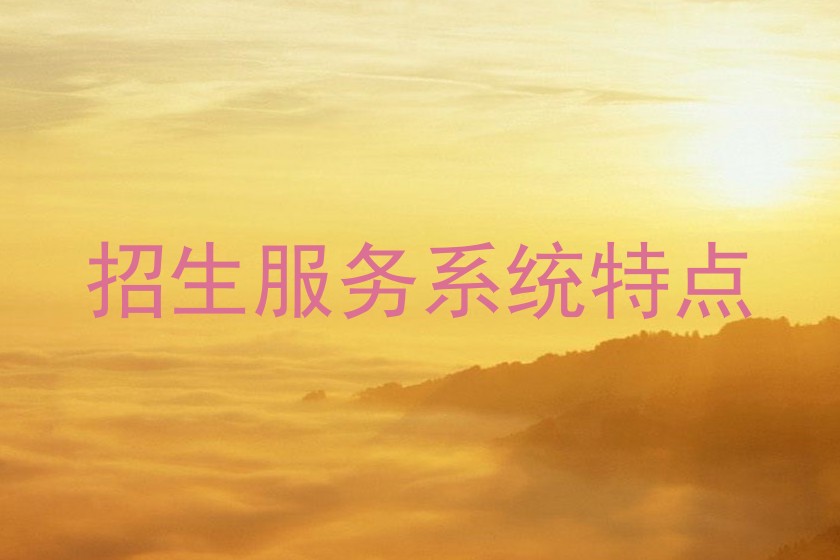 招生服务系统特点