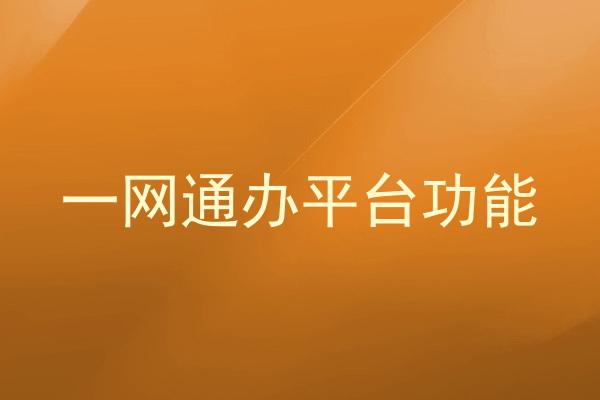一网通办平台功能