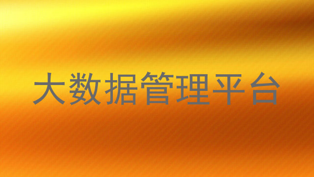 大数据管理平台