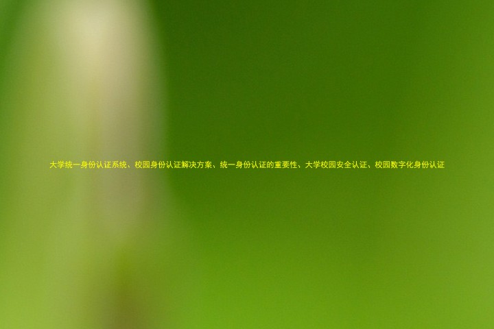 大学统一身份认证系统、校园身份认证解决方案、统一身份认证的重要性、大学校园安全认证、校园数字化身份认证