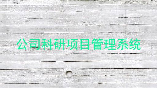 公司科研项目管理系统