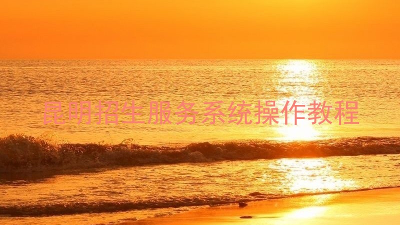 昆明招生服务系统操作教程