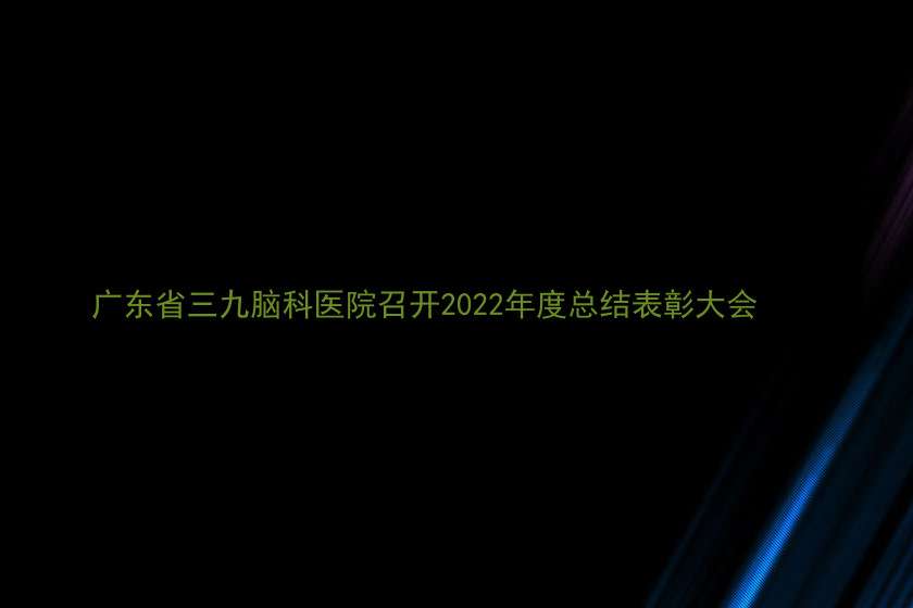 广东省三九脑科医院召开2022年度总结表彰大会