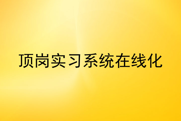 顶岗实习系统在线化