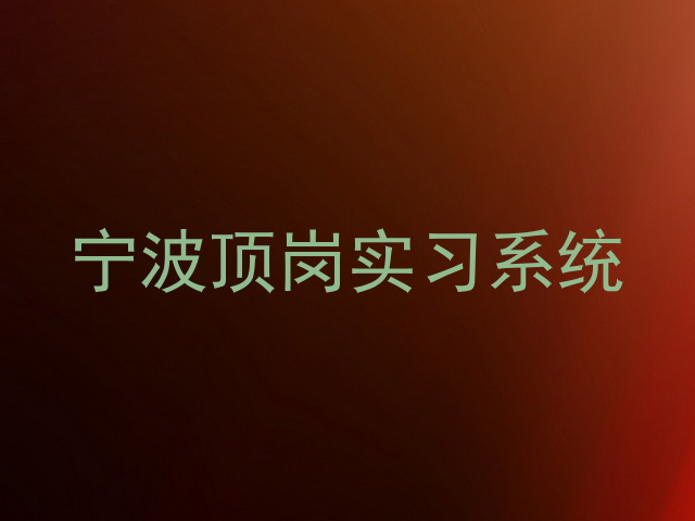 宁波顶岗实习系统
