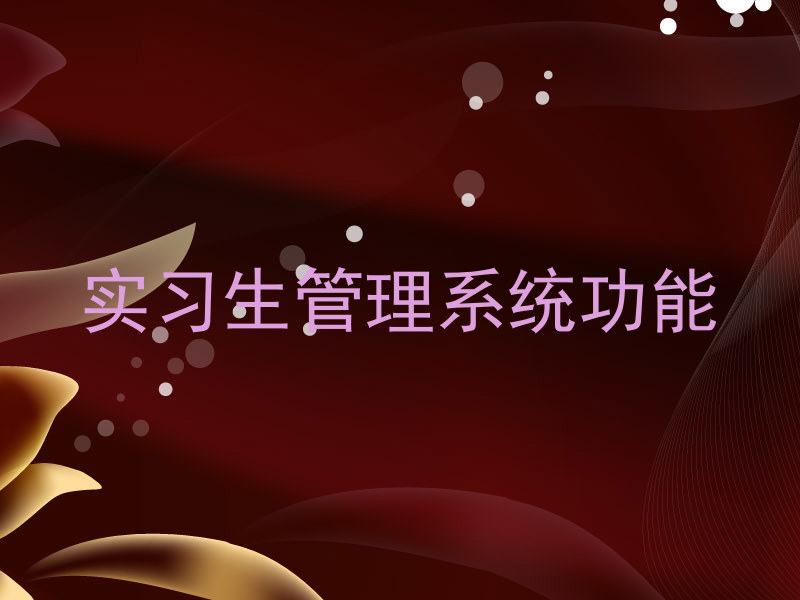 实习生管理系统功能