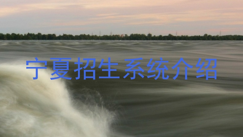 宁夏招生系统介绍