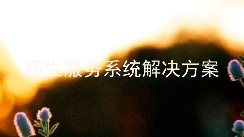 招生服务系统解决方案