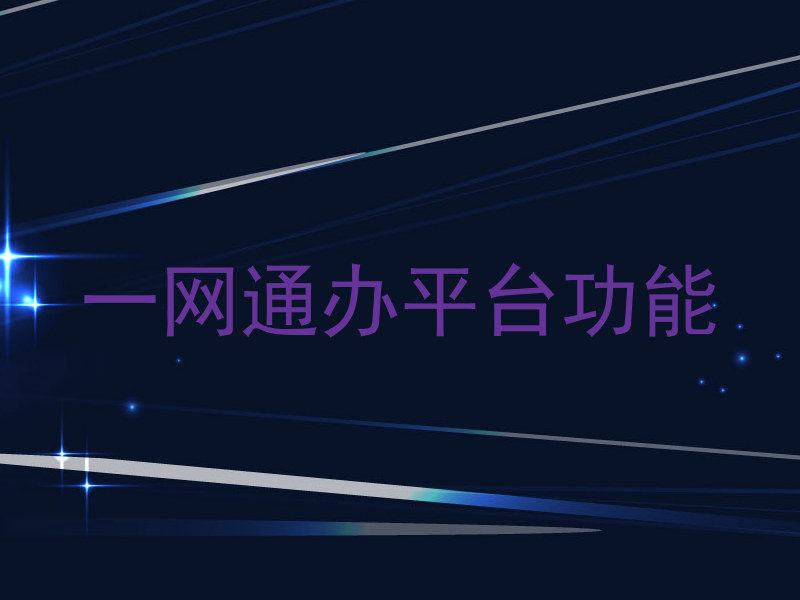 一网通办平台功能