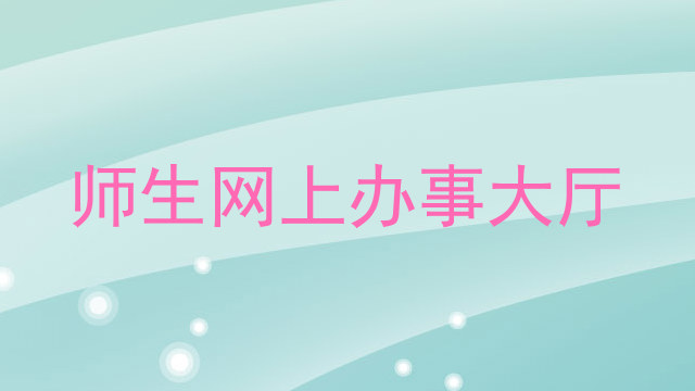 师生网上办事大厅
