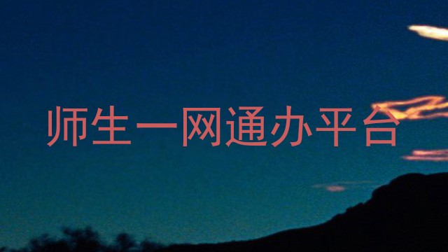 师生一网通办平台
