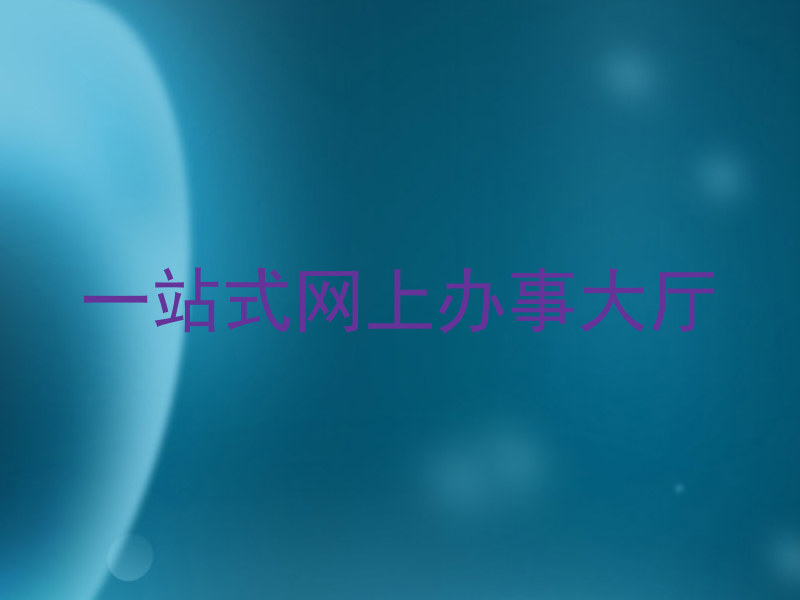 一站式网上办事大厅