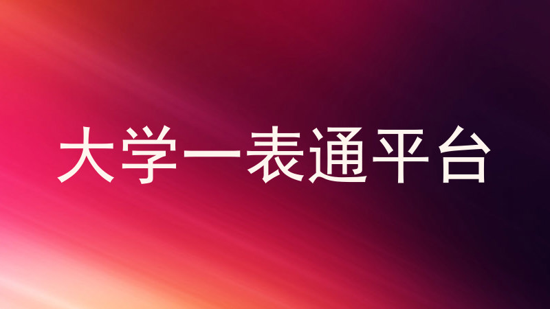 大学一表通平台