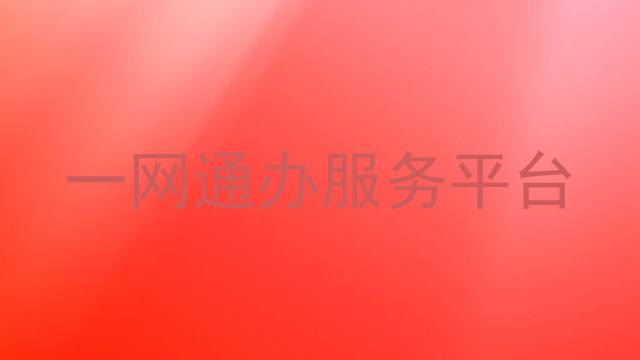 一网通办服务平台