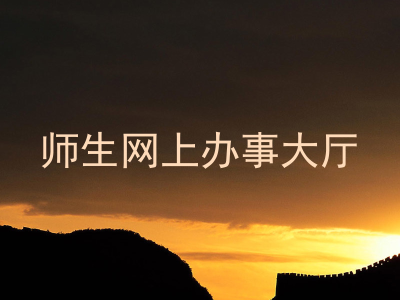 师生网上办事大厅