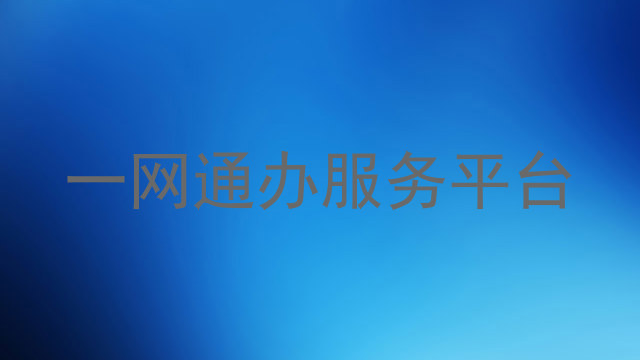 一网通办服务平台