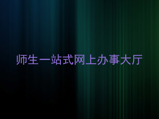 师生一站式网上办事大厅