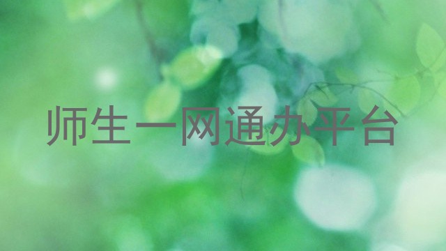 师生一网通办平台