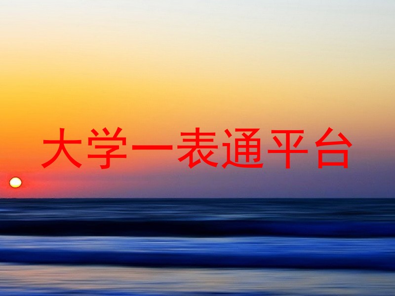 大学一表通平台