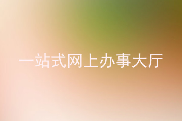 一站式网上办事大厅