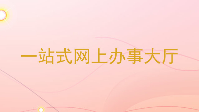 一站式网上办事大厅