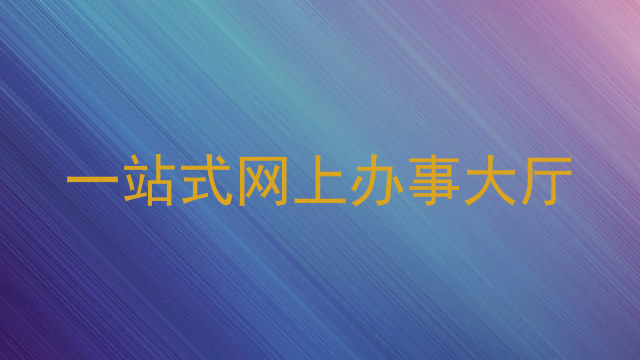 一站式网上办事大厅