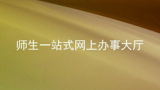 师生一站式网上办事大厅